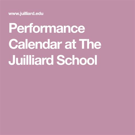 juilliard performance schedule.